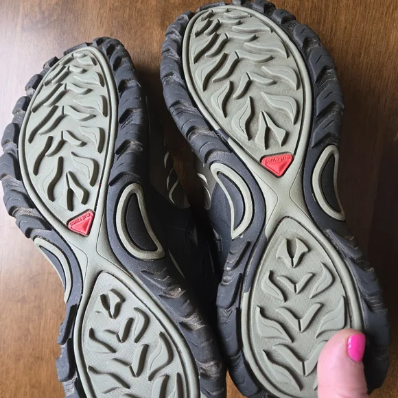 Salomon Gore-Tex Hiking Shoes Contagrip Trail Sneakers Gray Men’s 9 Waterproof - Picture 3 of 5